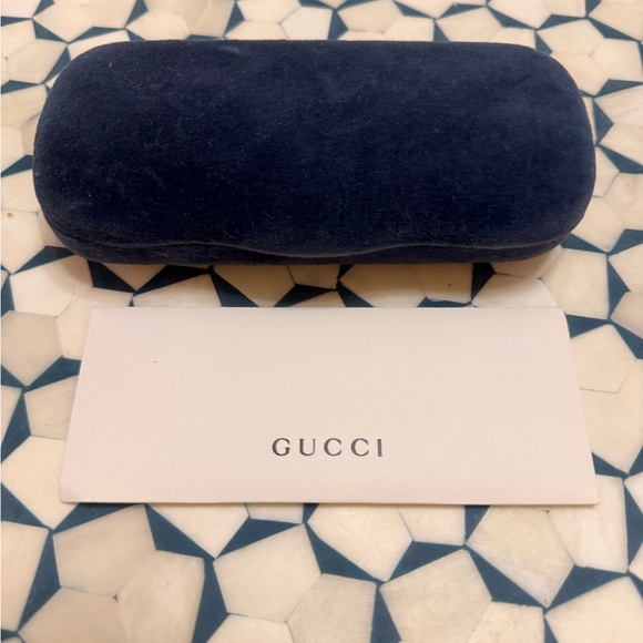 Gucci Brown square Sunglasses with Red and blue Accents glitter